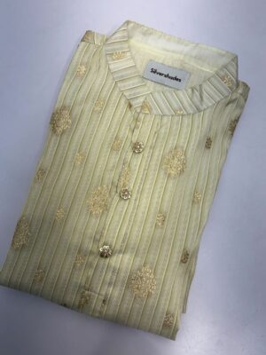 Tissue kurta with zari weaving paired with paijama