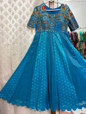 Exclusive premium quality tissue designer panel long gowns