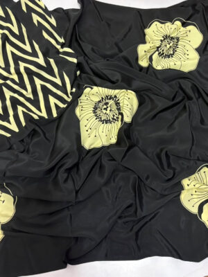 Pure crepe Saree with floral print