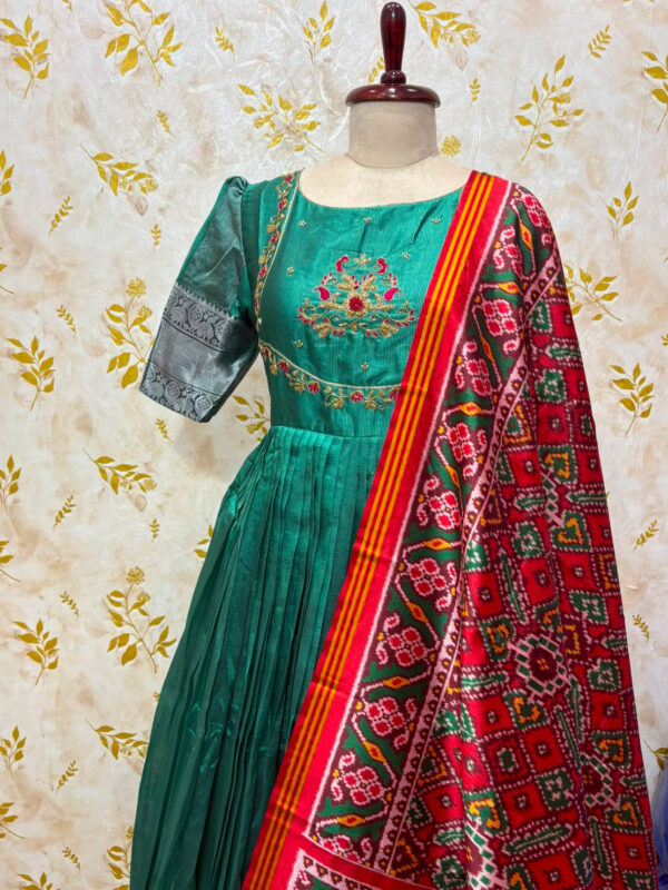 Beautiful long frocks with patola dupatta