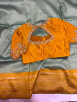 Vintage gadwal saree with maggam work blouse