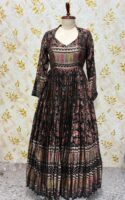 Pure brasso georgette floral long gown