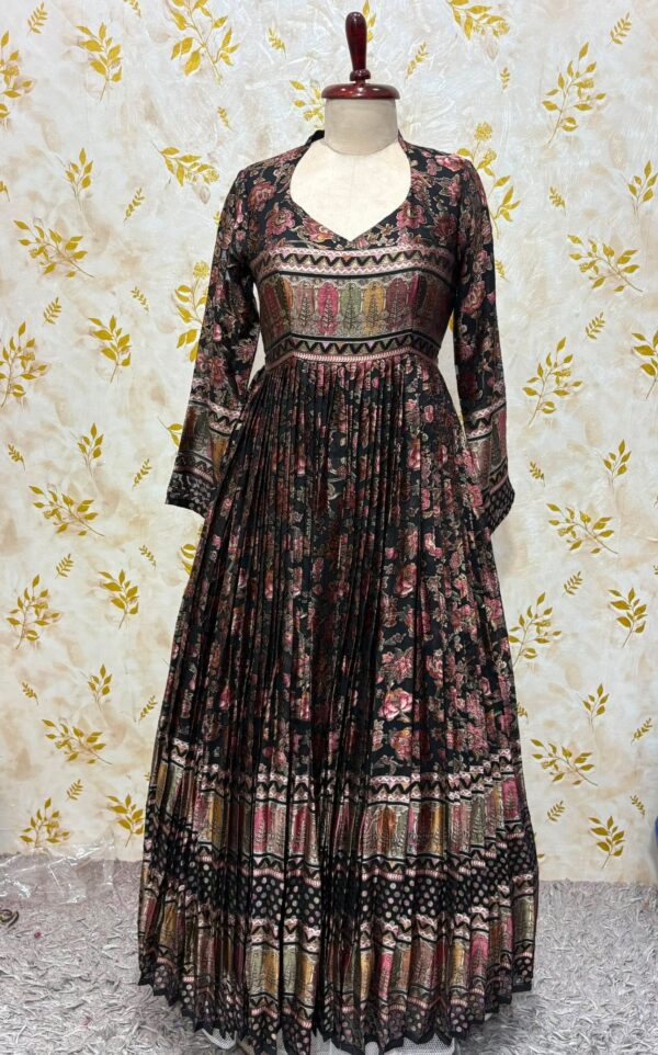 Pure brasso georgette floral long gown