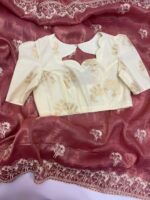 Tissue organza saree with beautiful blouse
