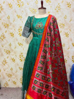 Beautiful long frocks with patola dupatta