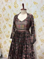 Pure brasso georgette floral long gown