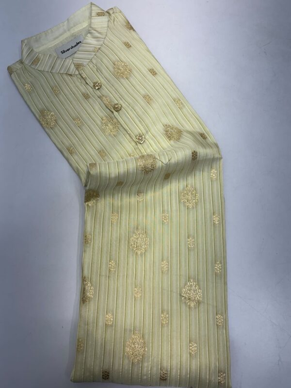 Tissue kurta with zari weaving paired with paijama