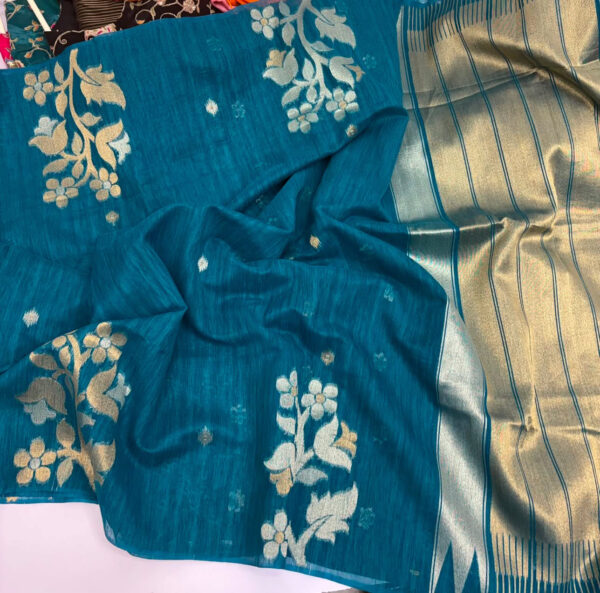 Jute jamdhani silk sarees