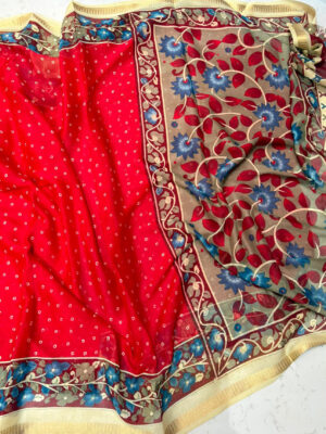 Malai crepe saree