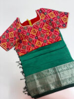Most trending mangalgiri saree with patola blouse