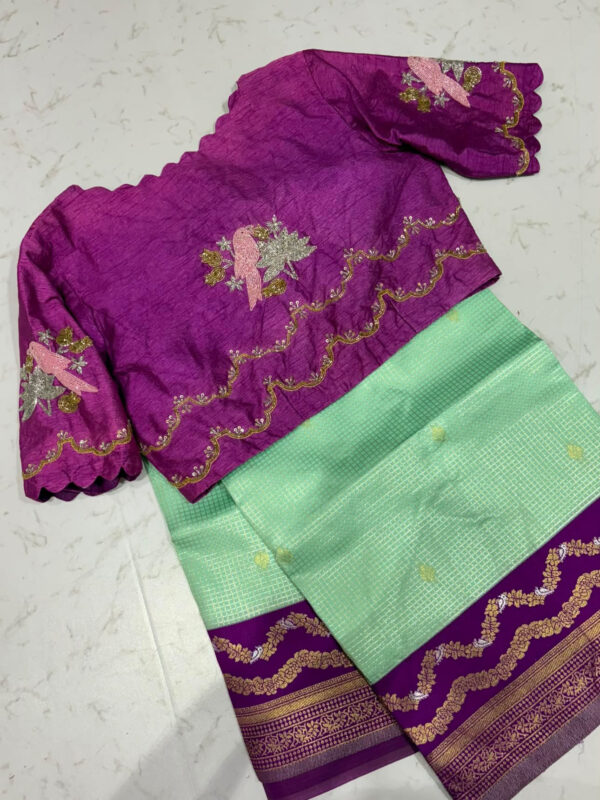 Vintage gadwal silk saree With blouse