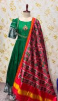 Beautiful long frock with Patola dupatta
