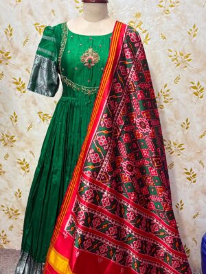 Beautiful long frock with Patola dupatta