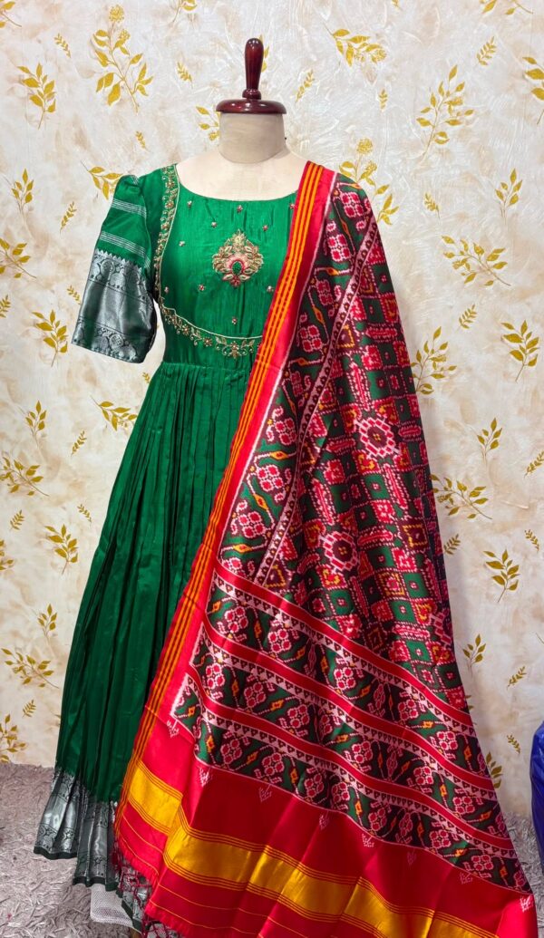 Beautiful long frock with Patola dupatta