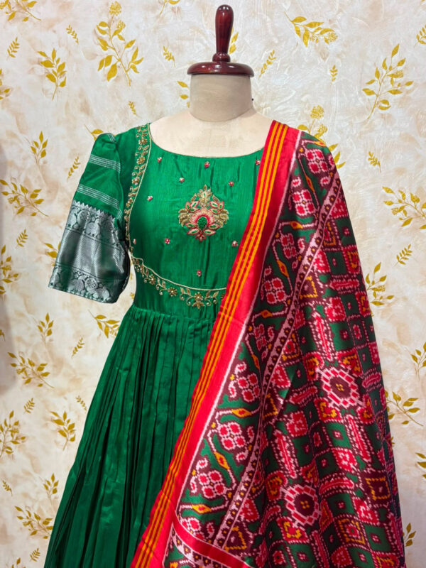Beautiful long frock with Patola dupatta