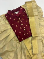 Semi pattu kurta paired with tissue pattu dothi and kanduva