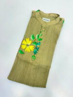 Crushed tissue hand painted kurta with pant