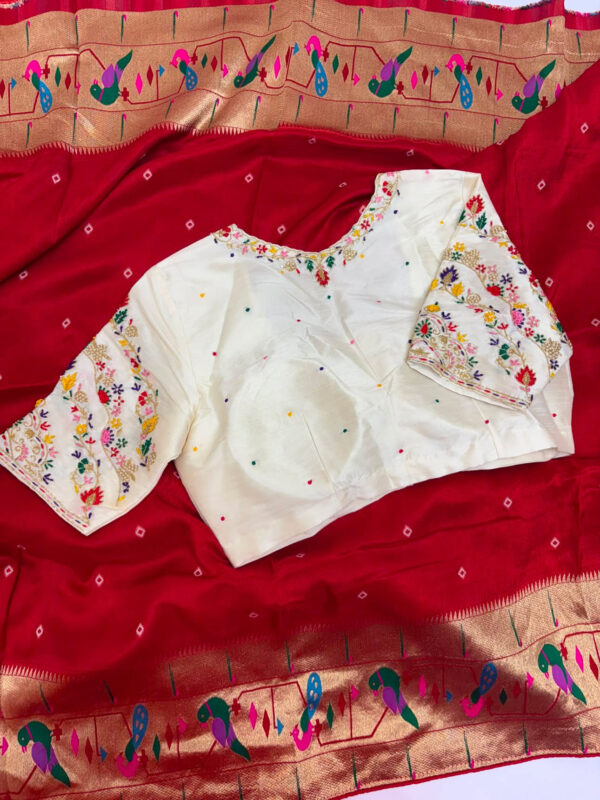Bandhini silk saree with pithani border