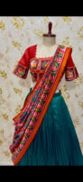 Patola lehenga with maggam highlights on blouse  With patola dupatta