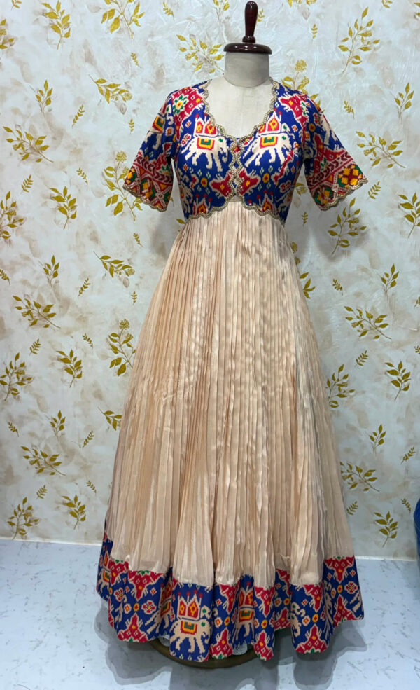 Patola long gown with heavy flare