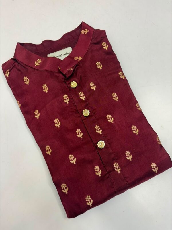 Semi pattu kurta with cream colour pijama