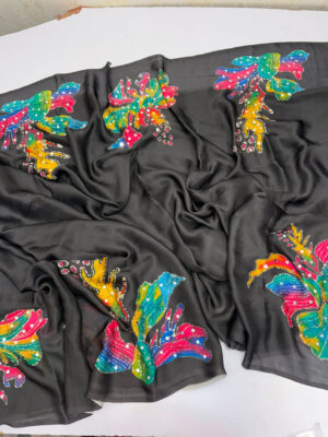 Pure crepe saree
