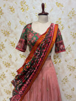 Beautiful patola lehenga with highlighted maggam work blouse