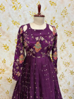 Beautiful floral long gown with heavy flare