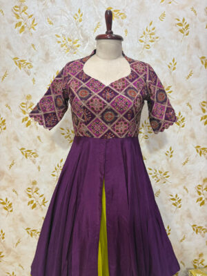 Designer crepe skirt paired with floral designer top
