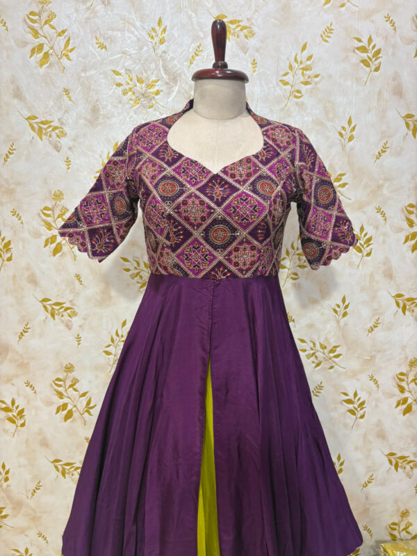 Designer crepe skirt paired with floral designer top