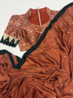 Exclusive premium quality model satin mirror work saree paired with beautiful designer blouse