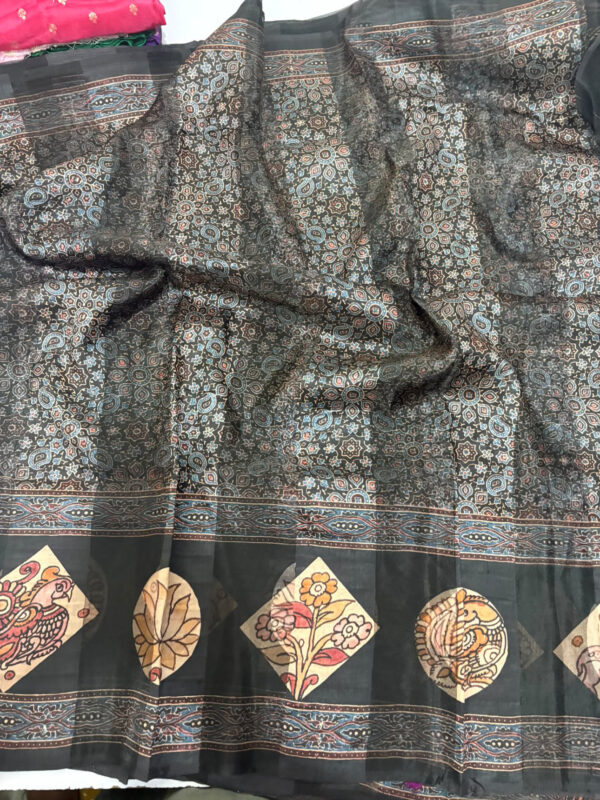 Ajrak print saree