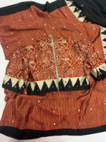 Exclusive premium quality model satin mirror work saree paired with beautiful designer blouse