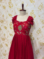 Premium quality crepe long gown with beautiful yoke part