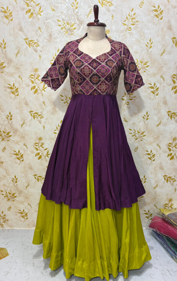 Designer crepe skirt paired with floral designer top
