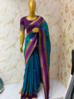 Vintage silk saree with maggam work blouse