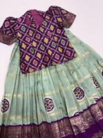 Kanchi pattu inspired lehenga with patola bloise