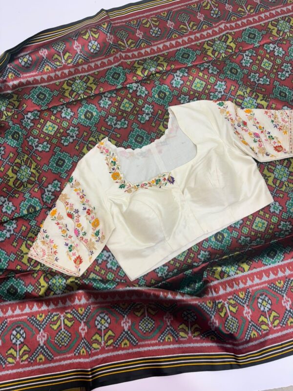 Patola saree with maggam work blouse