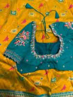Patola silk saree with beautiful maggam work blouse