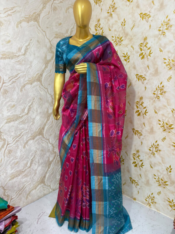 Premium quality stylish look patola saree with matching blouse
