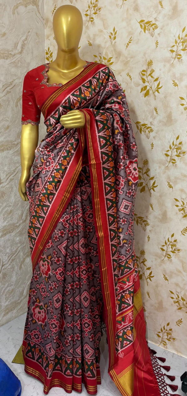 Patola silk saree with maggam work blouse