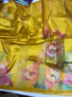 Flowy floral print saree