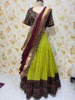 Tissue lehenga with patola blouse and border and patola dupatta