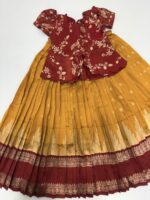 Vintage gadwal lehenga with tissue pattu blouse