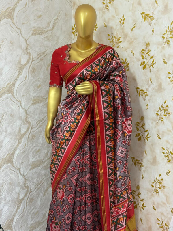 Patola silk saree with maggam work blouse