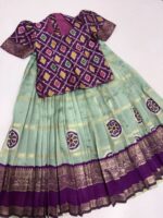 Kanchi pattu inspired lehenga with patola bloise
