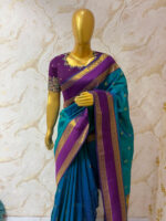 Vintage silk saree with maggam work blouse