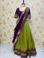 Vintage gadwal lehenga with maggam work blouse and matching dupatta