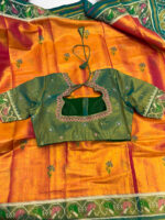 Tissue patola saree with maggam work blouse