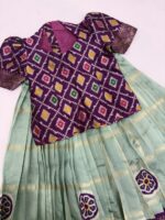 Kanchi pattu inspired lehenga with patola bloise